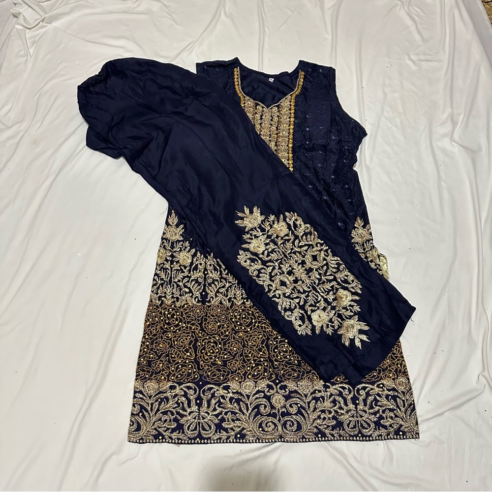Pakistani 2 piece navy blue suit